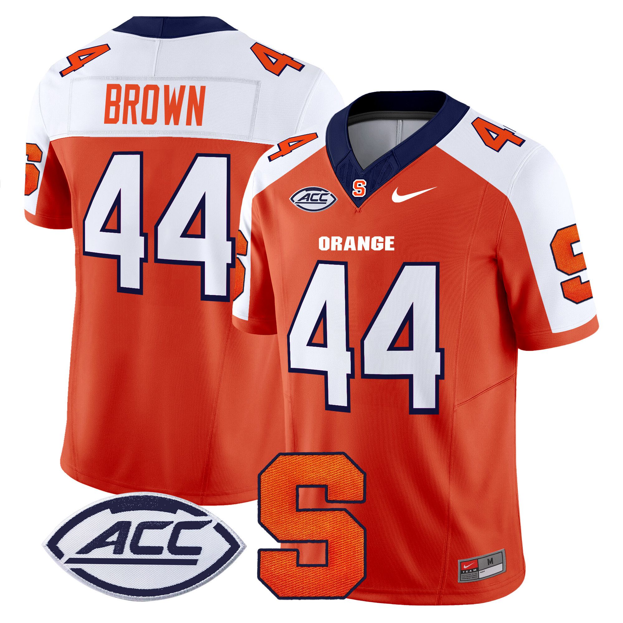 Men Syracuse Orange #44 Brown Orange Nike 2024 Vapor Limited NCAA Jersey